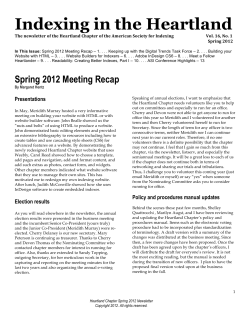 Spring 2012 - Heartland Chapter
