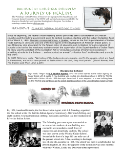 HANDOUT: Quaker Indian Boarding Schools