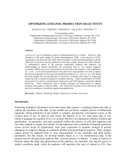 OPTIMIZING ETHANOL PRODUCTION SELECTIVITY RAMAN LALL