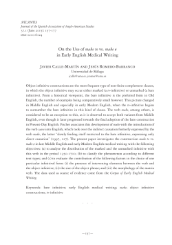 On the Use of make to vs. make &oslash; in Early English