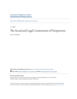 The Social and Legal Construction of Nonpersons