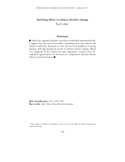 Assisting Africa to Achieve Decisive Change