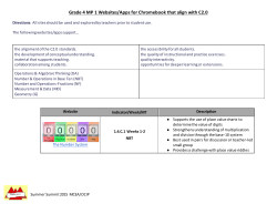 Grade 4 MP 1 Websites/Apps for Chromebook that align with C2.0