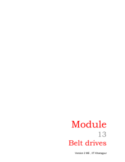 Lecture No 30 Belt Drives