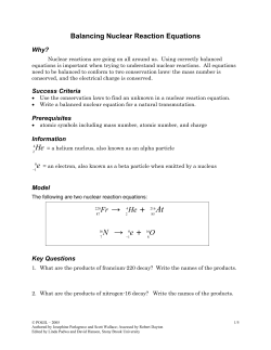 Balancing Nuclear Reaction Equations