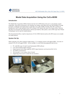 Modal Data Acquisition Using the CoCo-80/90