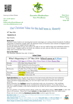 Newsletter 31 20 May 2016 - Bishop Wilton | Primary School