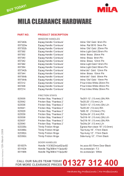 MILA CLEARANCE HARDWARE
