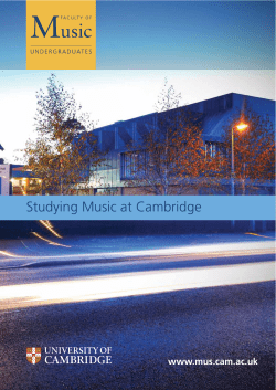 Studying Music at Cambridge - Faculty of Music