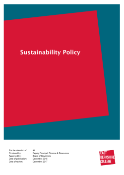 Sustainability Policy - East Berkshire College