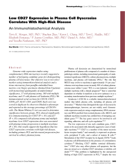 Low CD27 Expression in Plasma Cell Dyscrasias Correlates With