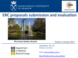 ERC proposals submission and evaluation