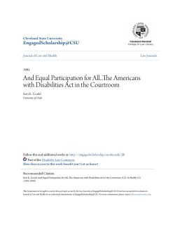 And Equal Participation for All...The Americans with Disabilities Act