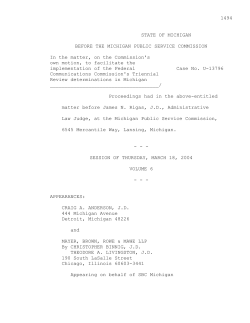 1494 STATE OF MICHIGAN BEFORE THE MICHIGAN PUBLIC