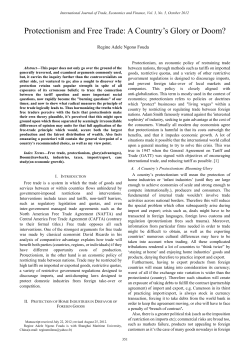 Protectionism and Free Trade: A Country`s Glory or Doom?