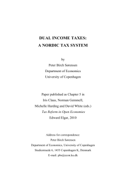 DUAL INCOME TAXES A Nordic Tax System