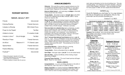 bulletin 1-7-17 - Spring Meadows SDA Church