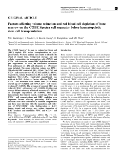 Factors affecting volume reduction and red blood cell