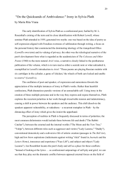 "On the Quicksands of Ambivalence:" Irony in Sylvia Plath