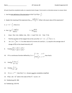 Find dy/dx at the indicated value of x