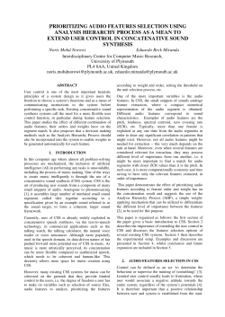 prioritizing audio features selection using