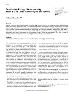 Mainstreaming Plant-Based Diets In Developed