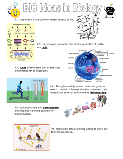 #1: Organisms share common characteristics of life. #2: Life