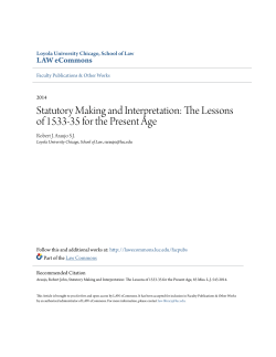 Statutory Making and Interpretation: The Lessons