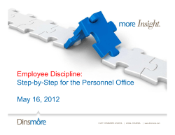 Employee Discipline: Step-by-step for the Personnel Office