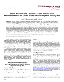 Sector Activities and Lessons Learned Around Initial Implementation