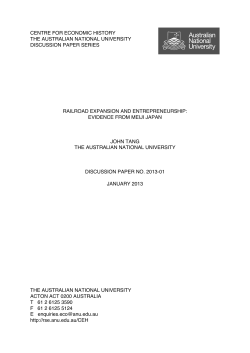 Railroad expansion and entrepreneurship: evidence from Meiji Japan