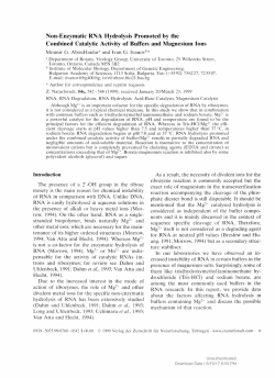 Non-Enzymatic RNA Hydrolysis Promoted by the