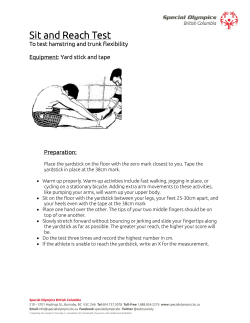 Sit and Reach Test - Special Olympics BC