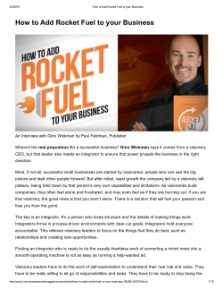 How to Add Rocket Fuel to your Business