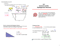 8.3 Converse of the Pythagorean Theorem