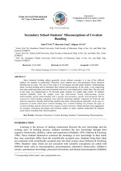 N Secondary School Students` Misconceptions of Covalent Bonding
