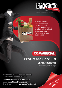 Product and Price List
