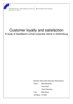 Customer loyalty and satisfaction