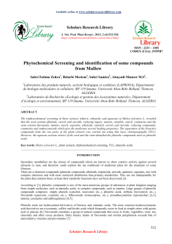 Phytochemical Screening and identification of some compounds