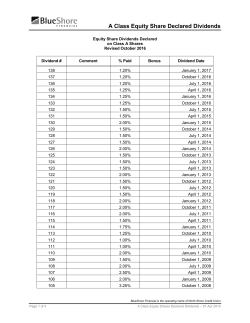 A Class Equity Share Declared Dividends
