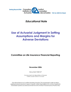 Use of Actuarial Judgment in Setting Assumptions and Margins for