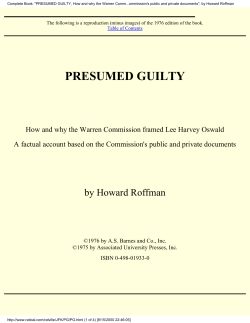 Complete Book: "PRESUMED GUILTY, How and why the Warren