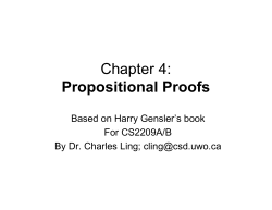 Chapter 4: Propositional Proofs
