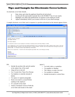 Tips and Sample for Electronic Cover Letters