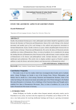 STUDY THE AESTHETIC ASPECTS OF GOETHE`S POEM Zeynab