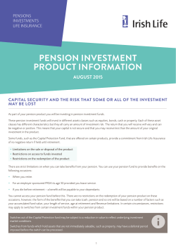 pension investment product information
