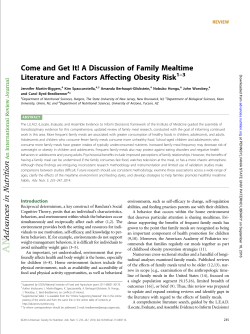 Come and Get It! A Discussion of Family Mealtime