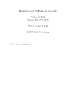 Exercises and Problems in Calculus