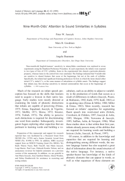 jusczyk et al 1999 infants attention to sound similarities