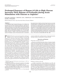 Prolonged Exposure of Human &szlig;-Cells to High Glucose Increases